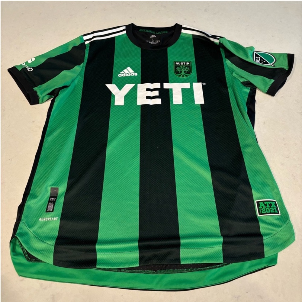 Authentic Austin FC Inaugural season (2021) Home jersey.